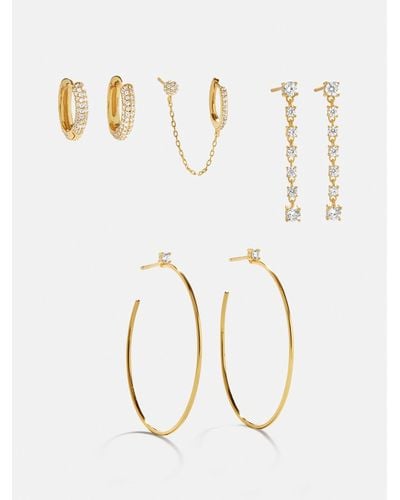BaubleBar Leighton 18k Gold Earring Set - White