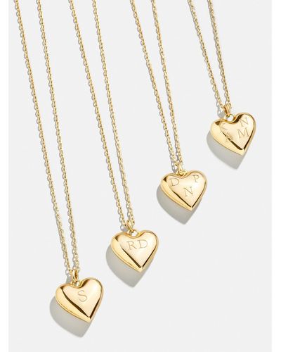 BaubleBar Puffy Heart 18k Gold Custom Pendant Necklace - White