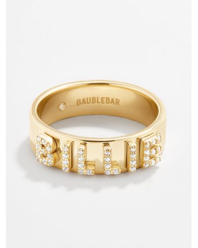 BaubleBar 18k Gold Custom Block Ring - Metallic