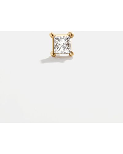 BaubleBar Solid Gold & Diamond Princess Cut Earring - Metallic