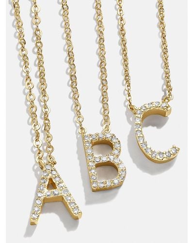 BaubleBar 14k Gold Diamond Initial Necklace - Natural