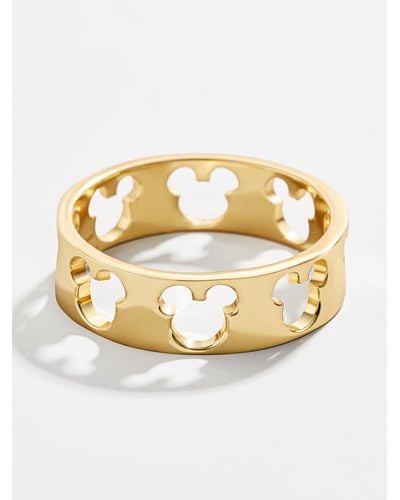BaubleBar Mickey Mouse Outline 18k Gold Plated Sterling Silver Ring - Metallic