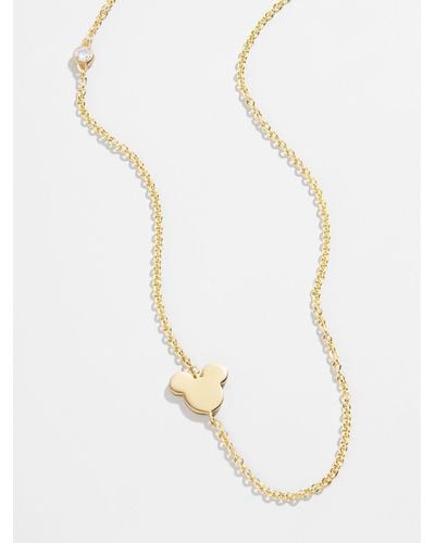 BaubleBar Mickey Mouse Disney 18k Gold & Cubic Zirconia Asymmetrical Necklace - White