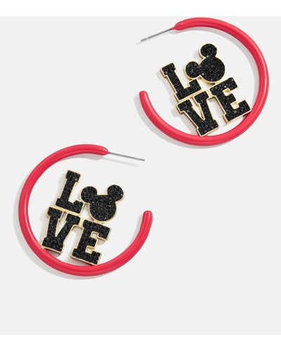BaubleBar Mickey Mouse Disney Love Earring Hoops - Red