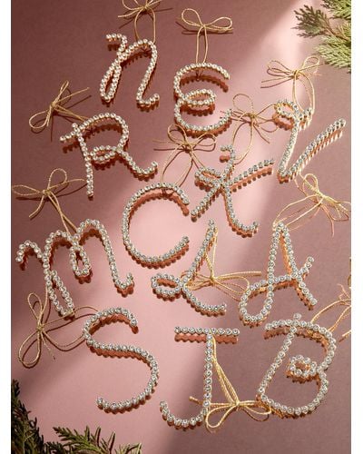 BaubleBar Letter To Santa Initial Ornament - Pink