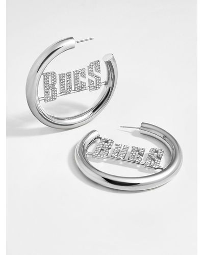 BaubleBar Tampa Bay Buccaneers Nfl Logo Silver Hoops - Metallic