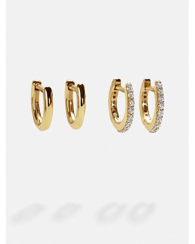 BaubleBar Nicole 18k Gold Earring Set - White