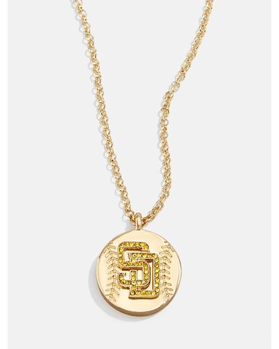 BaubleBar Mlb Gold Baseball Charm Necklace - Metallic