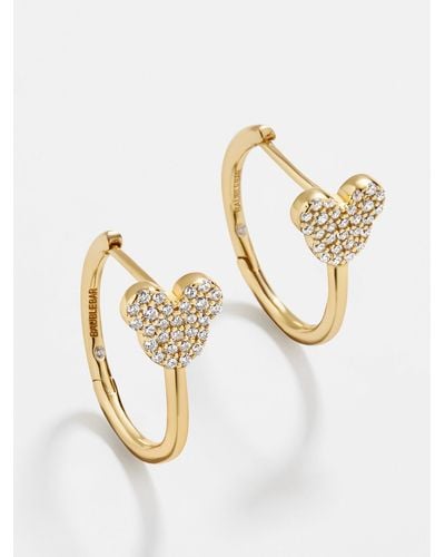 BaubleBar Mickey Mouse Disney 18k Gold Plated Sterling Silver Huggie Hoop Earrings - Metallic