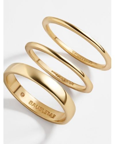 BaubleBar Tris 18k Gold Ring Set - Metallic
