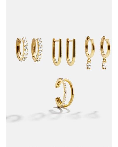 BaubleBar Leslie 18k Gold Earring Set - White