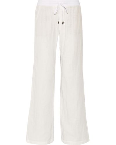 Splendid Cotton-gauze Wide-leg Trousers - White