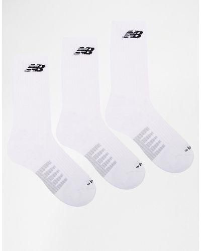 New Balance 3 Pack Crew Socks - White