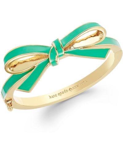 Kate Spade New York Goldtone Green Bow Bangle Bracelet