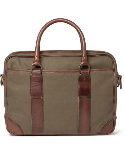 Polo Ralph Lauren Canvas and Leather Briefcase - Green