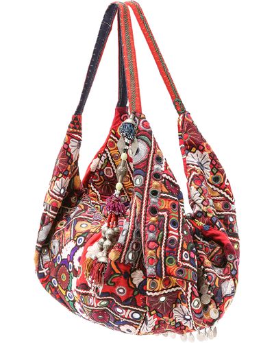 Simone Camille Vintage Fabric Moon Bag - Multi - Multicolor