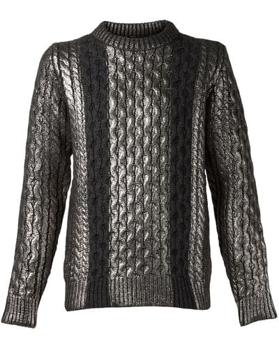 Diesel Black Gold Metallic Sweater - Gray