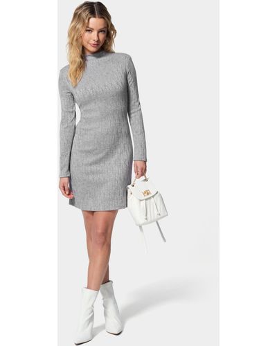 Bebe Bodycon Sweater Dress - Gray