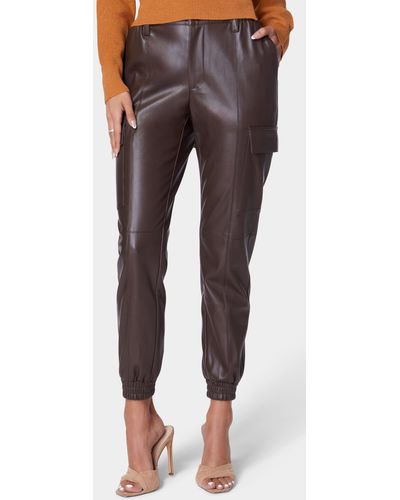 Leather cargo jogger