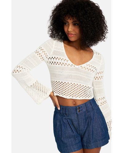 Crochet Long Sleeve Tops for Women - Up to 82% off