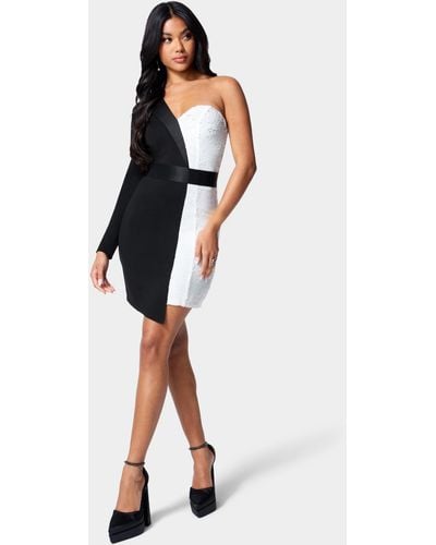 White one deals shoulder blazer dress