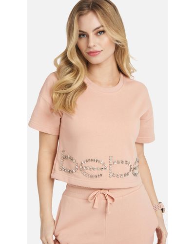 BEBE Hot Pink Fitted Camisole Rhienestone Logo 