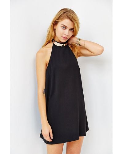 Keepsake Reckless Metal-Collar Mini Dress - Black