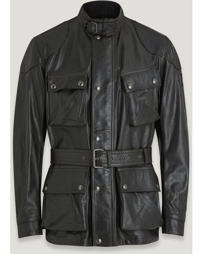 Belstaff Chaqueta trialmaster panther hand waxed leather - Negro