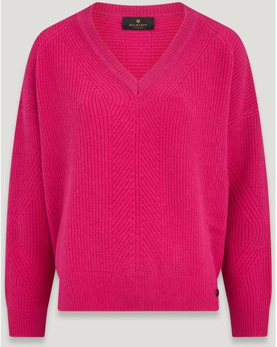 Belstaff Cameron V Neck Jumper - Pink