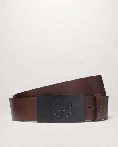 Belstaff Cintura con fibbia phoenix calf leather - Marrone