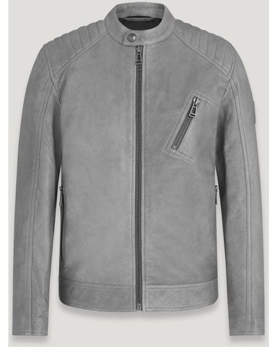 Belstaff V Racer Leather Jacket - Gray