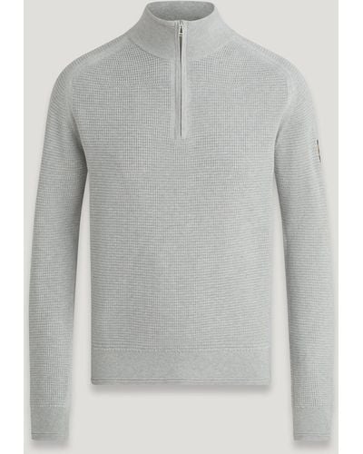 Belstaff Cole Quarter Zip Sweater - Gray