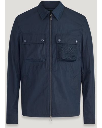 Belstaff Sobrecamisa Outline Para Hombre Tejido Shell Corrugado - Azul