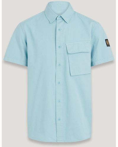 Belstaff Scale Short Sleeve Shirt - Blue