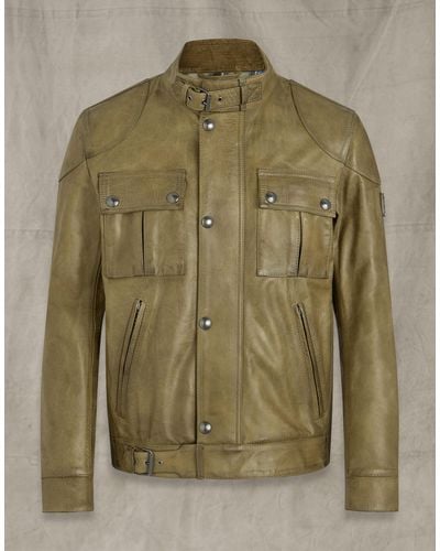 Belstaff Gangster 2.0 Leather Jacket - Green