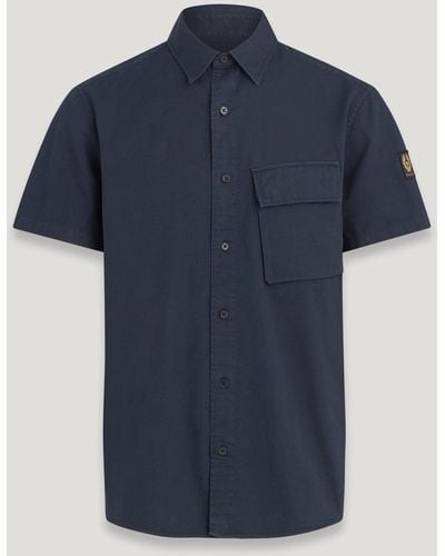 Belstaff Scale Short Sleeve Shirt - Blue