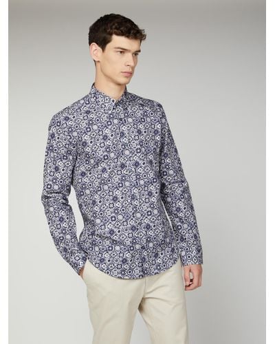 Ben Sherman Foulard Print Shirt - Blue