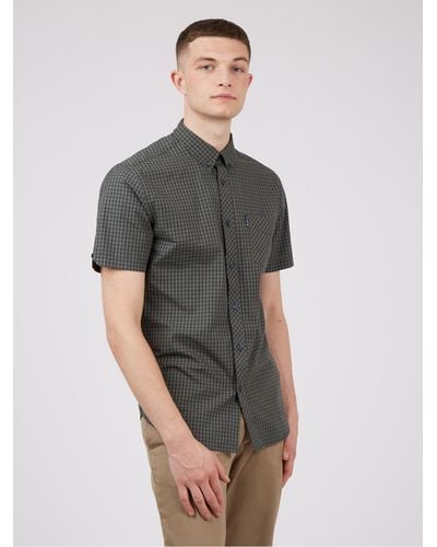 Ben Sherman Short Sleeve Gingham Shirt - Loden - Multicolour