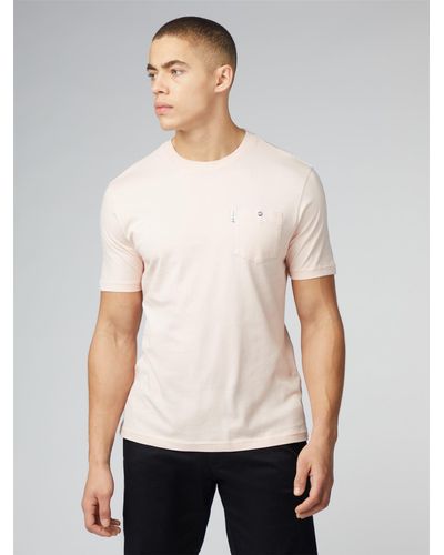 Ben Sherman Signature T-shirt With Chest Pocket - Natural