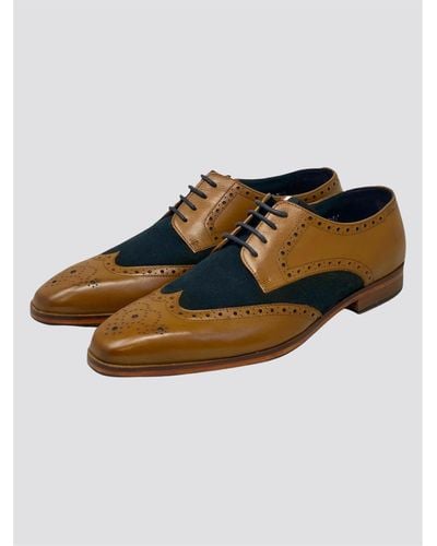 Ben Sherman Kingsley Tan With Navy Derby Brogue - Multicolour