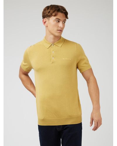 Ben Sherman Signature Knitted Polo Shirt - Yellow