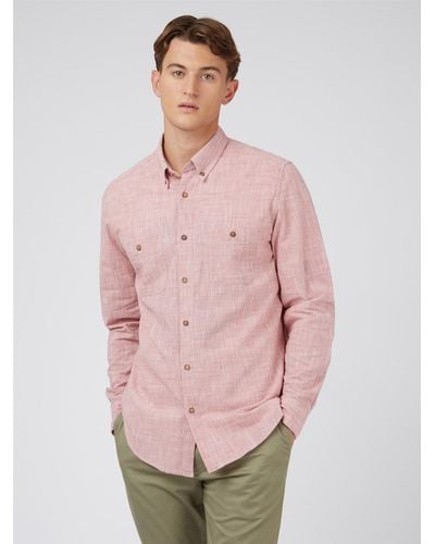 Ben Sherman Texture Shirt - Pink