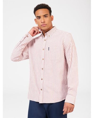 Ben Sherman Recycled Cotton Oxford Stripe Shirt - Pink