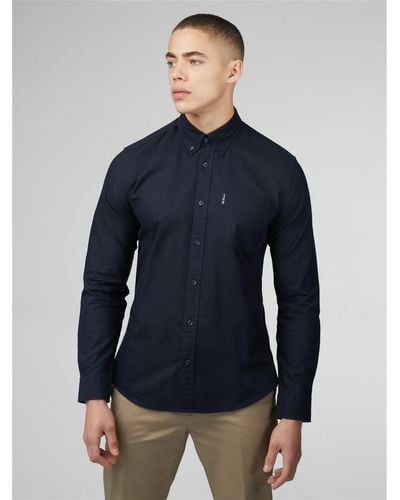 Ben Sherman Organic Oxford Long Sleeve Shirt - Blue
