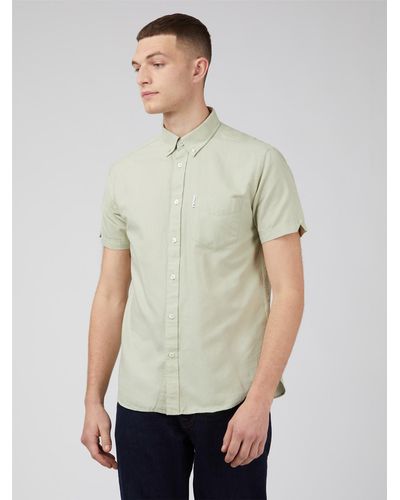 Ben Sherman Organic Oxford Short Sleeve Shirt - Natural