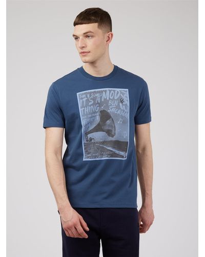 Ben Sherman Brighton Gramophone T-shirt - Blue