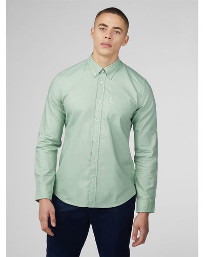 Ben Sherman Organic Oxford Long Sleeve Shirt - Green
