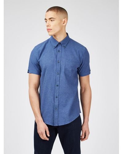 Ben Sherman Linen Shirt - Blue
