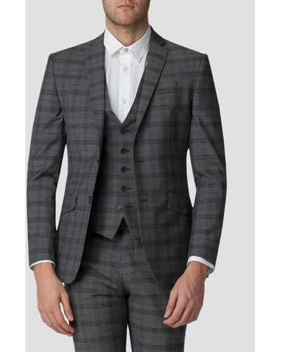 Ben Sherman Tailored Fit Grey Check Suit