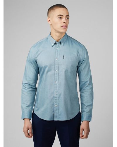 Ben Sherman Organic Oxford Long Sleeve Shirt - Blue